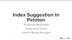 [PRESENTATION] Index Suggestion in Peloton