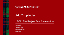 [PRESENTATION] Add/Drop Index