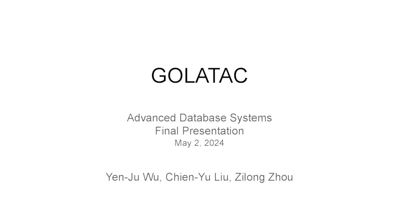 [PRESENTATION] GOLATAC: Iceberg-Compatible OLAP Database Catalog