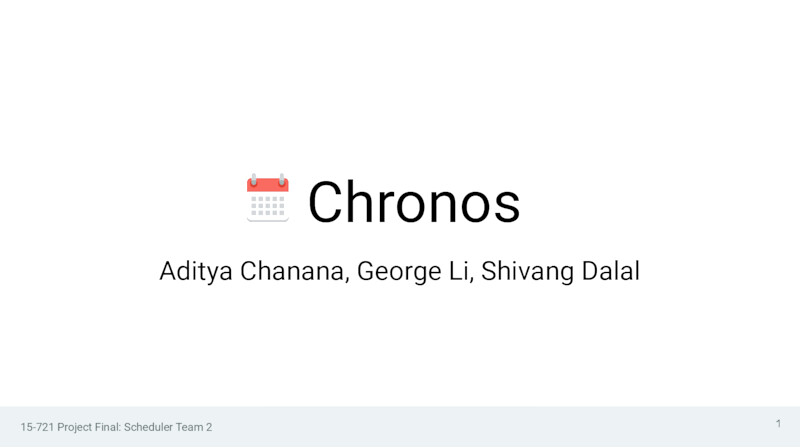 [PRESENTATION] Chronos Scheduler